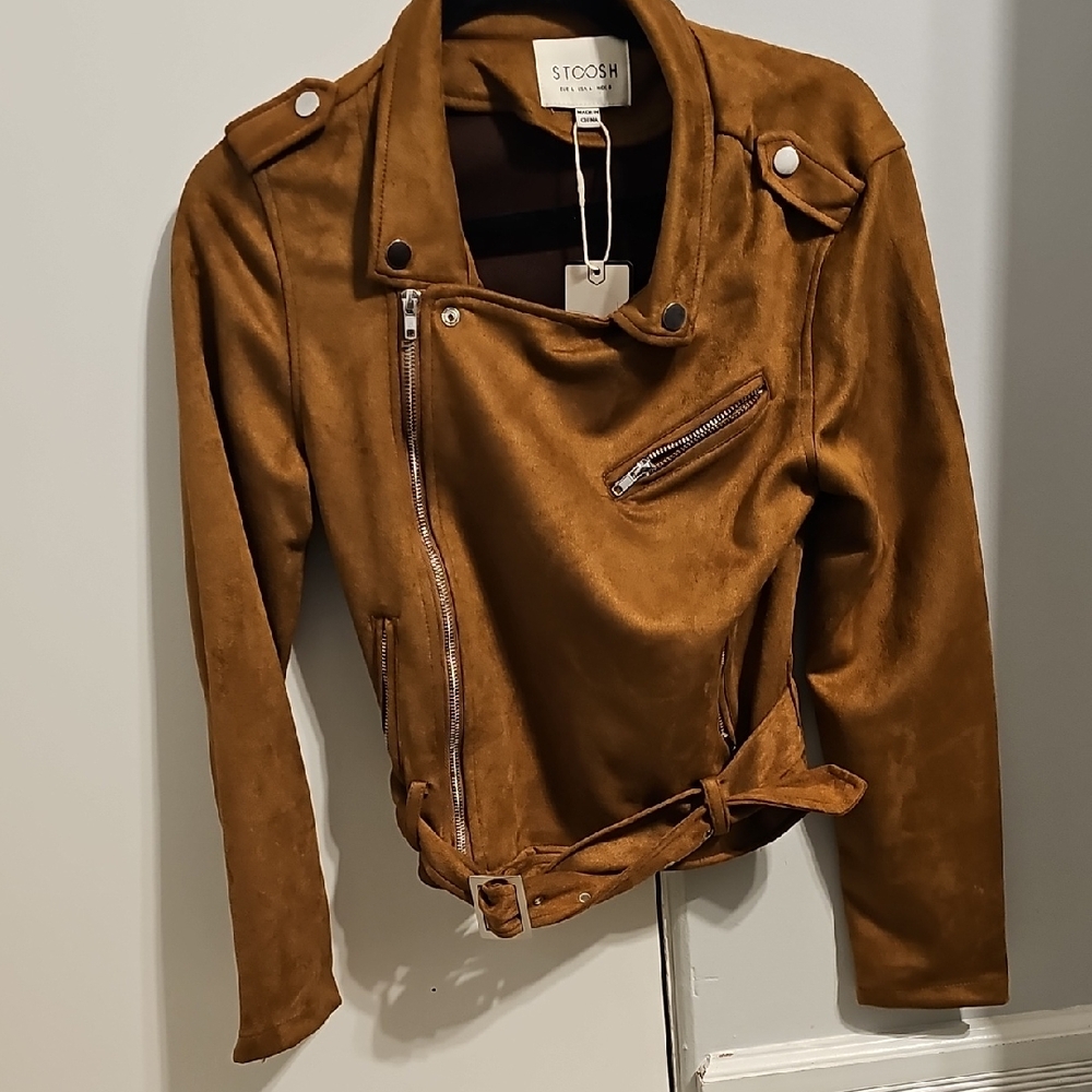 Stoosh Women's Tan Leather Jacket